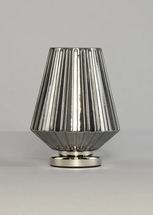 BHS Poplar Small Vessel Table Lamp Chrome/Smoke - One Size Image 4