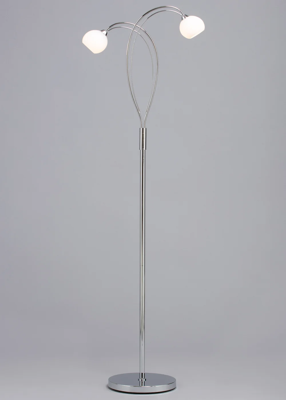 BHS Soni Floor Lamp 2 Light Chrome (149cm x 45cm) - One Size Image 4