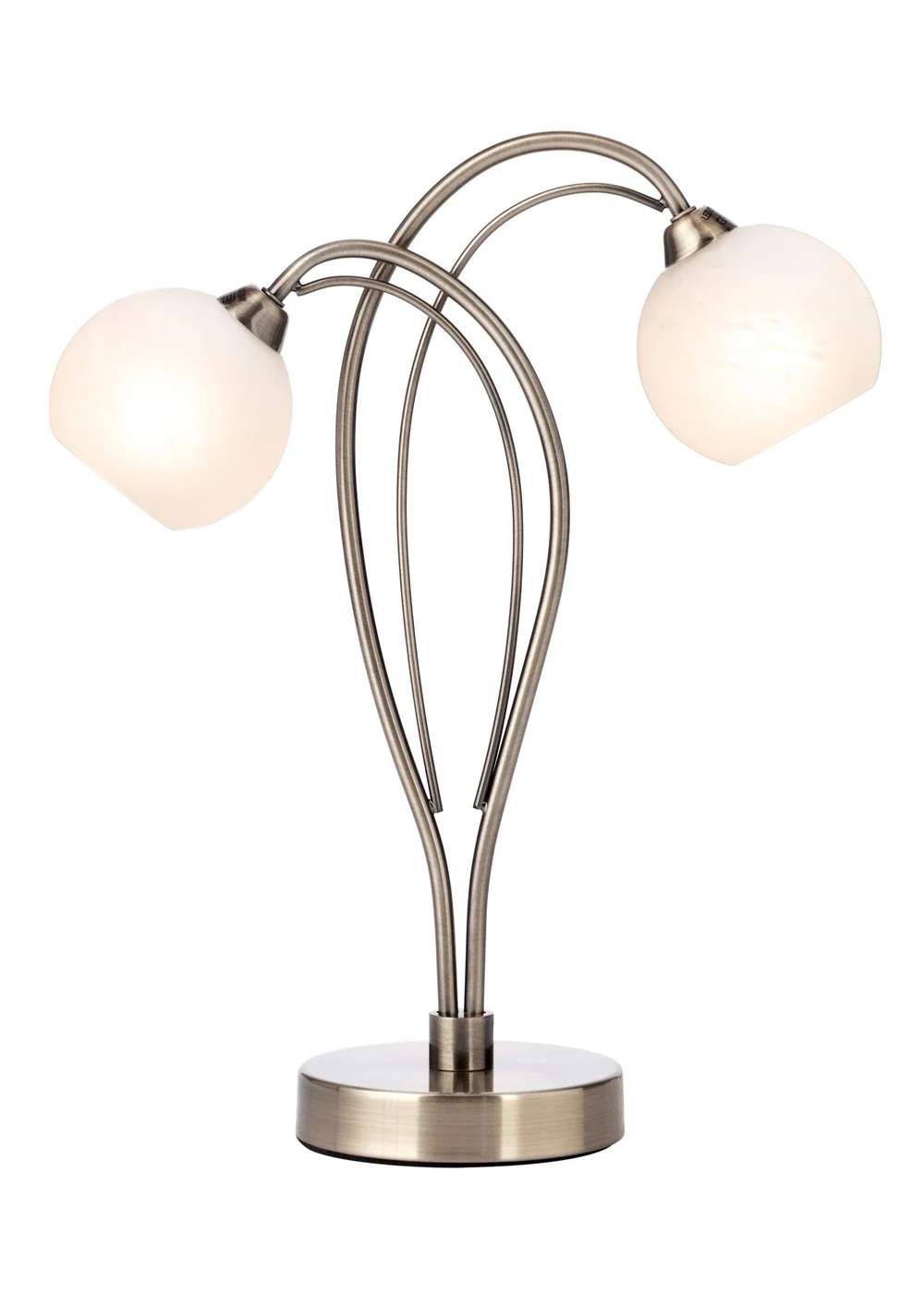BHS Soni Table Lamp 2 Light Antique Brass (38cm x 31cm) - One Size Image 4