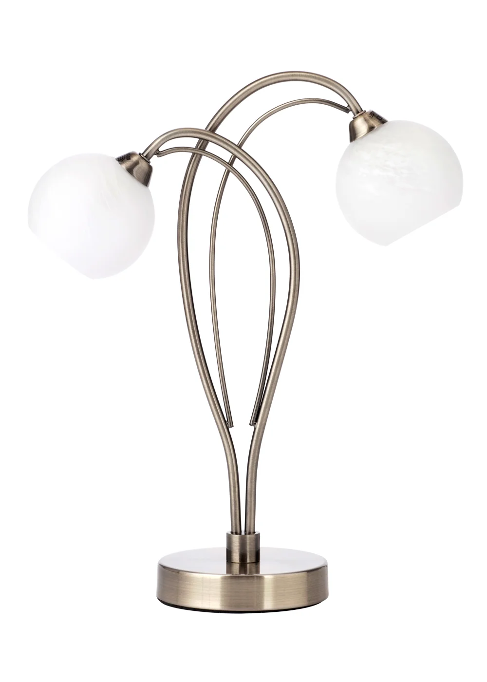 BHS Soni Table Lamp 2 Light Antique Brass (38cm x 31cm) - One Size Image 5
