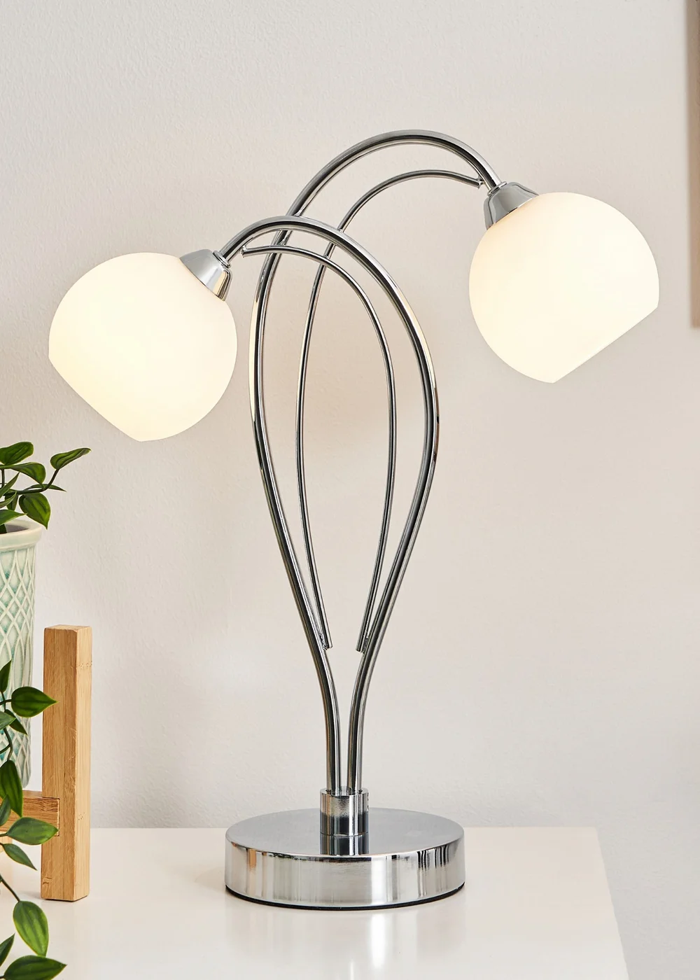 BHS Soni Chrome Table Lamp - One Size Image 1
