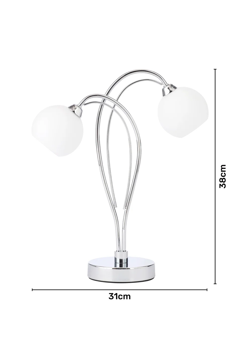 BHS Soni Chrome Table Lamp - One Size Image 5