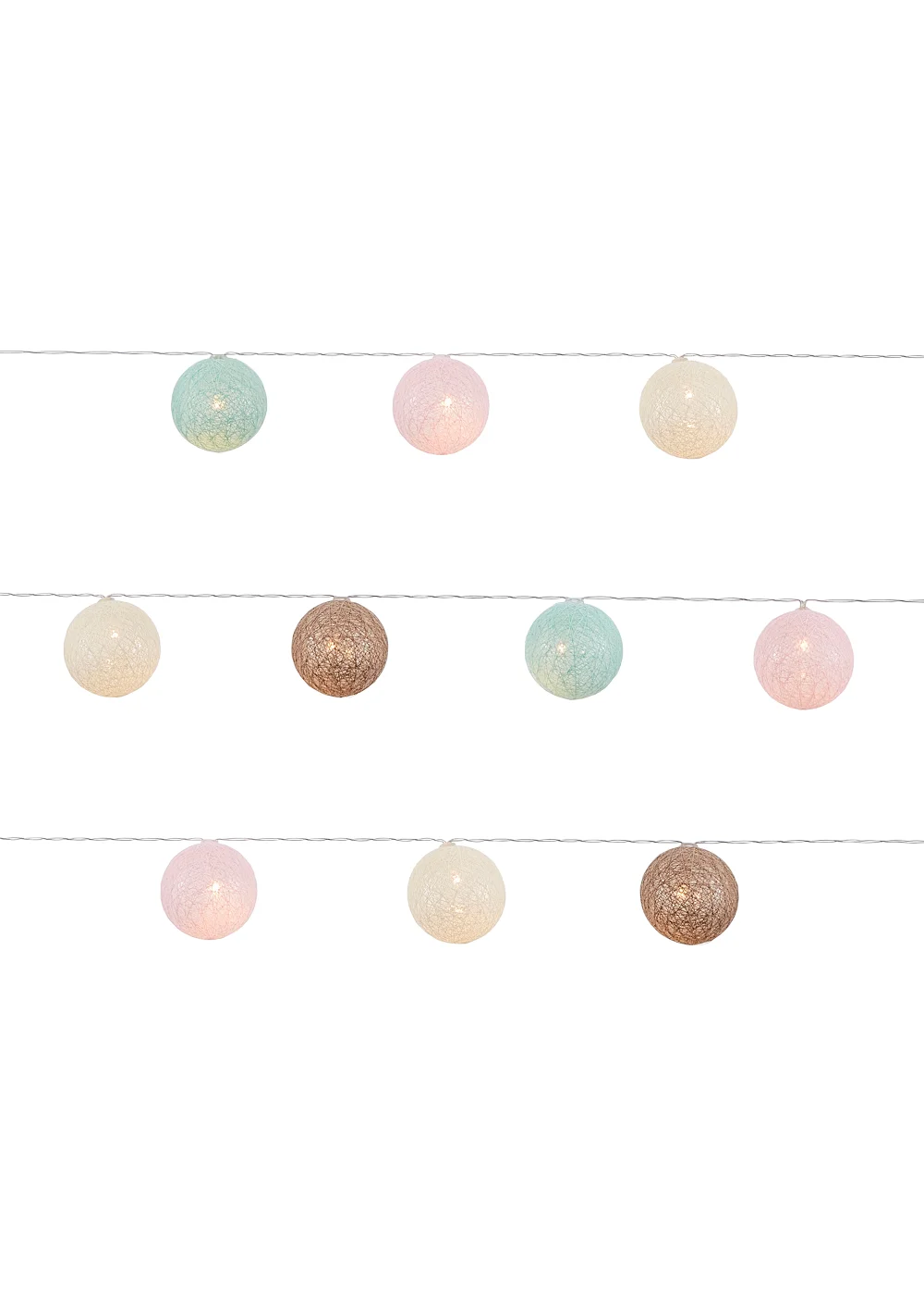 Glow Pom Pom LED String Lights (5cm x 435cm) - One Size Image 2