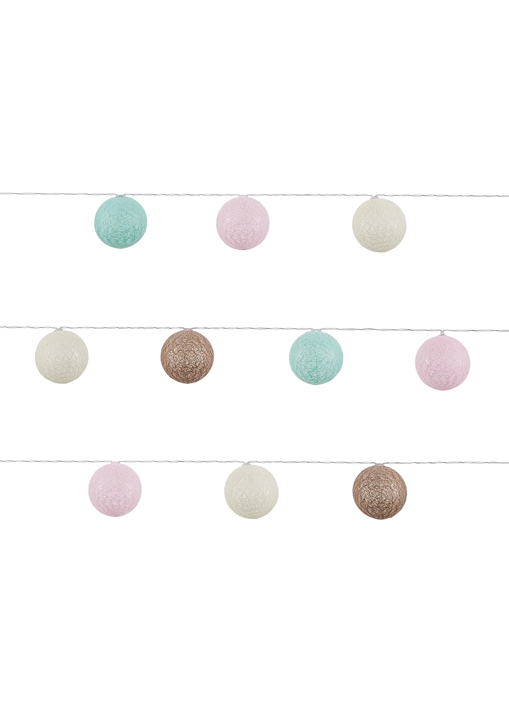 Glow Pom Pom LED String Lights (5cm x 435cm) - One Size Image 4