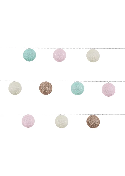 Glow Pom Pom LED String Lights (5cm x 435cm) - One Size Image 4