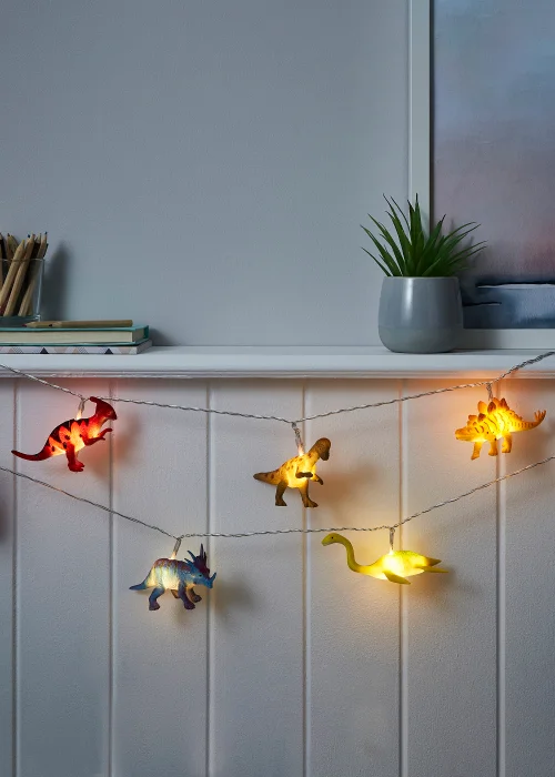 Glow Dinosaur LED String Lights (10cm x 210cm) - One Size Image 1