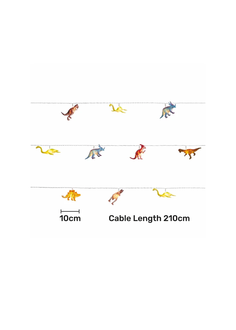 Glow Dinosaur LED String Lights (10cm x 210cm) - One Size Image 5