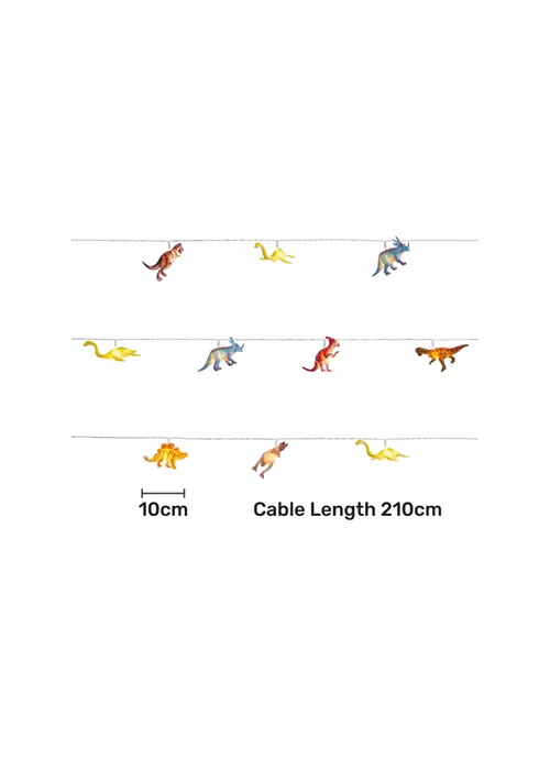 Glow Dinosaur LED String Lights (10cm x 210cm) - One Size Image 5