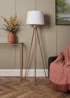 BHS Tristan Tripod Floor Lamp Copper (150cm x 55cm) - One Size Image 2