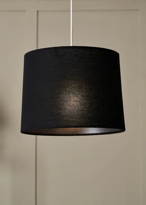 BHS Mira Linen Easyfit Shade Black (19cm x 25cm) - One Size Image 1