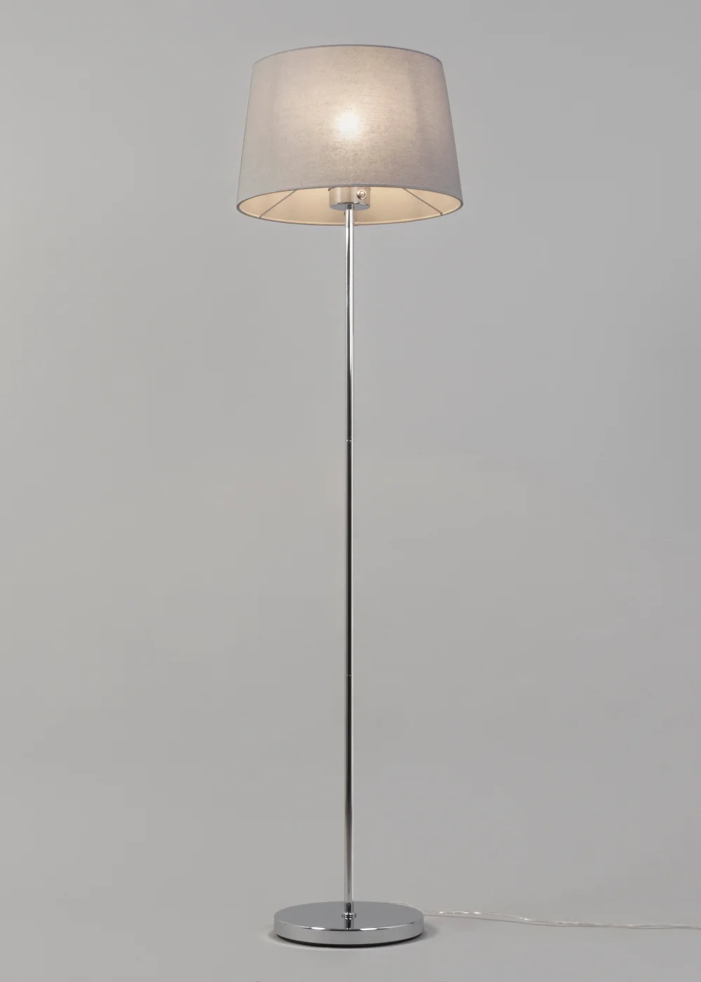 BHS Mira Touch Floor Lamp Chrome & Grey (155cm x 38cm) - One Size Image 4