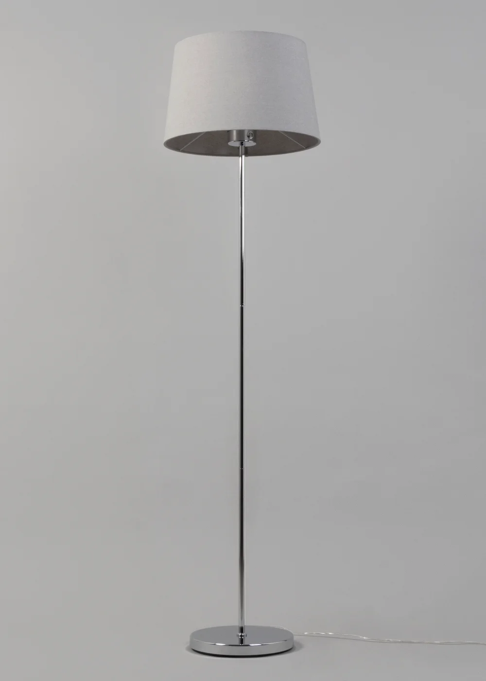 BHS Mira Touch Floor Lamp Chrome & Grey (155cm x 38cm) - One Size Image 5