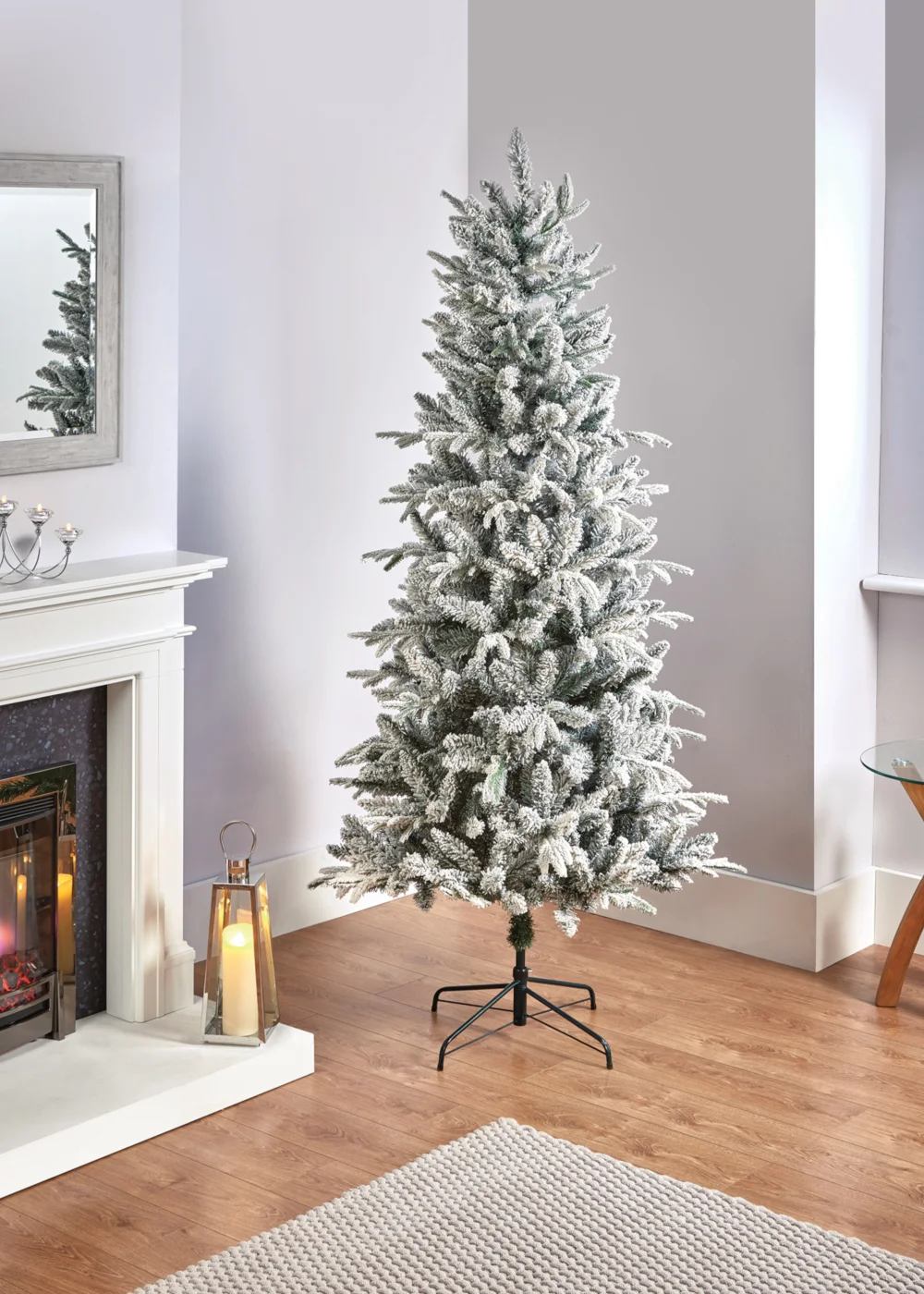 Premier Decorations 1.5m Slim Lapland Spruce Flocked Christmas Tree - One Size Image 5