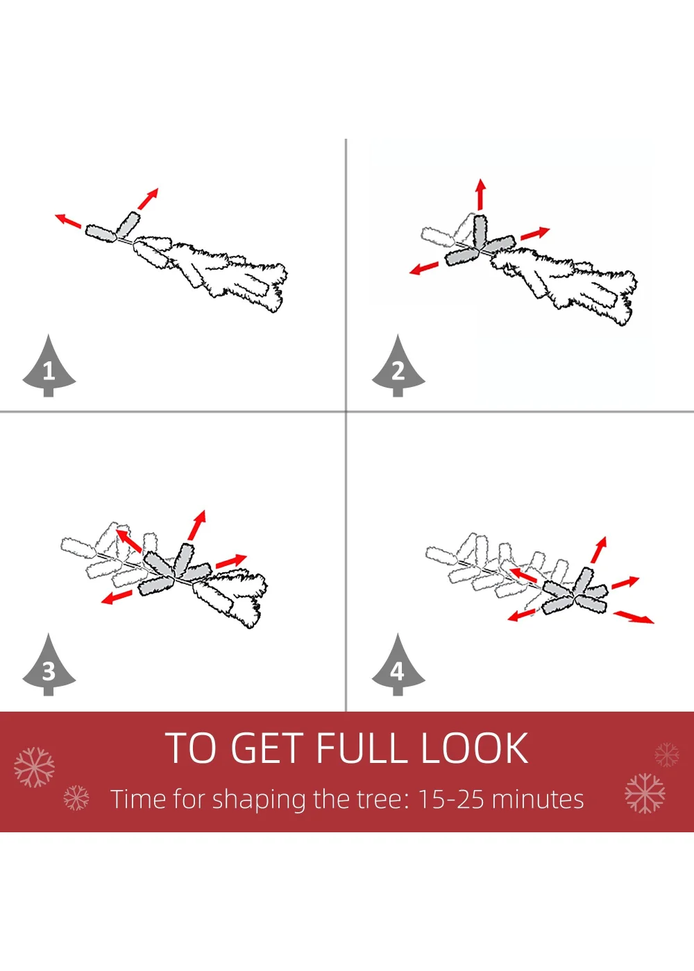 HOMCOM 5FT Prelit Artificial Christmas Tree - One Size Image 5