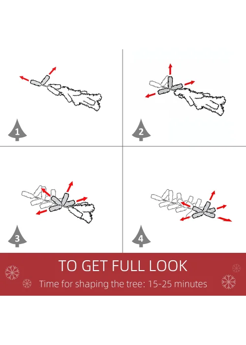 HOMCOM 5FT Prelit Artificial Christmas Tree - One Size Image 5