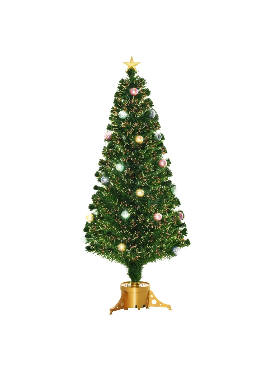 HOMCOM 5FT Prelit Artificial Christmas Tree - One Size Image 1