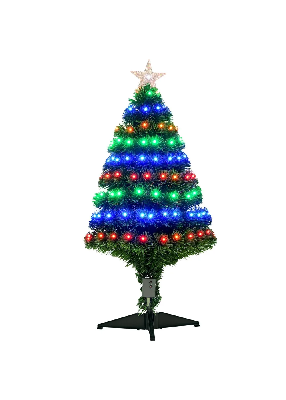 HOMCOM 3ft 90cm Fibre Optic Artificial Christmas Tree - 3FT Image 2