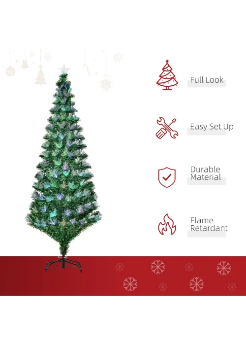 HOMCOM 6ft Artificial Tree Light w/ Flash Mode - 6ft Image 4