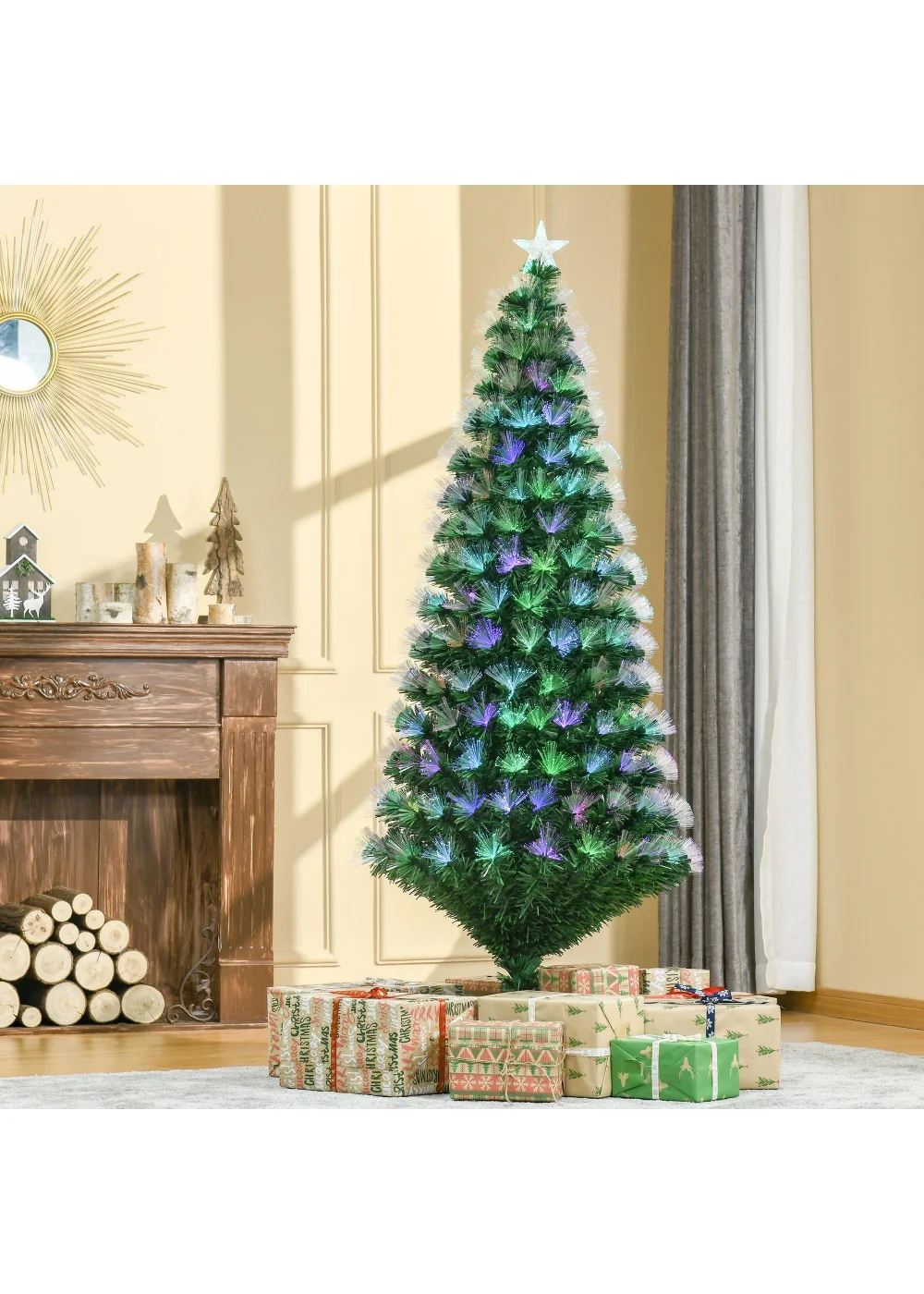 HOMCOM 6ft Artificial Tree Light w/ Flash Mode - 6ft Image 2