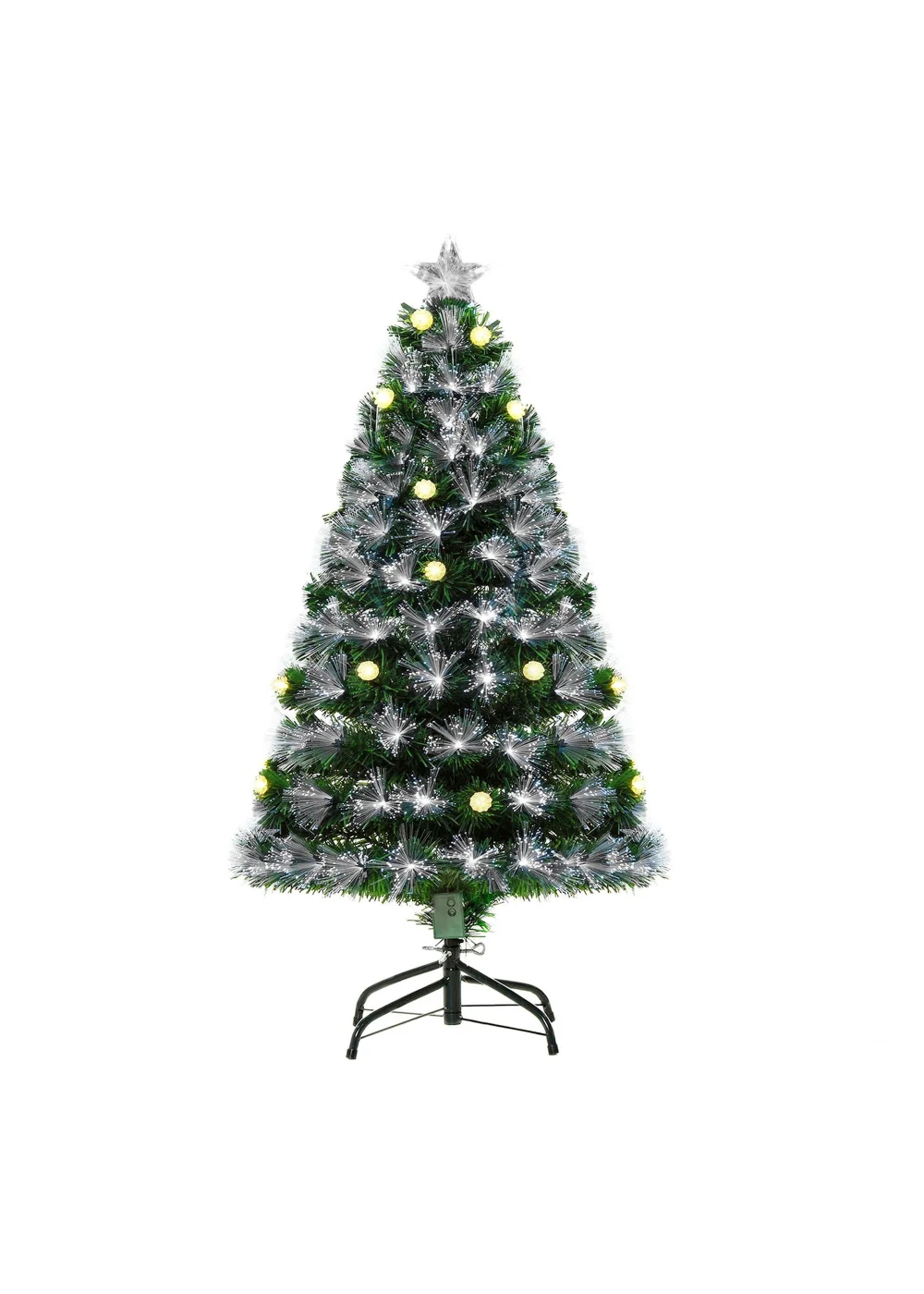 HOMCOM 4ft White Light Artificial Christmas Tree - 120cm Image 1