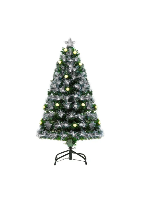 HOMCOM 4ft White Light Artificial Christmas Tree - 120cm Image 1