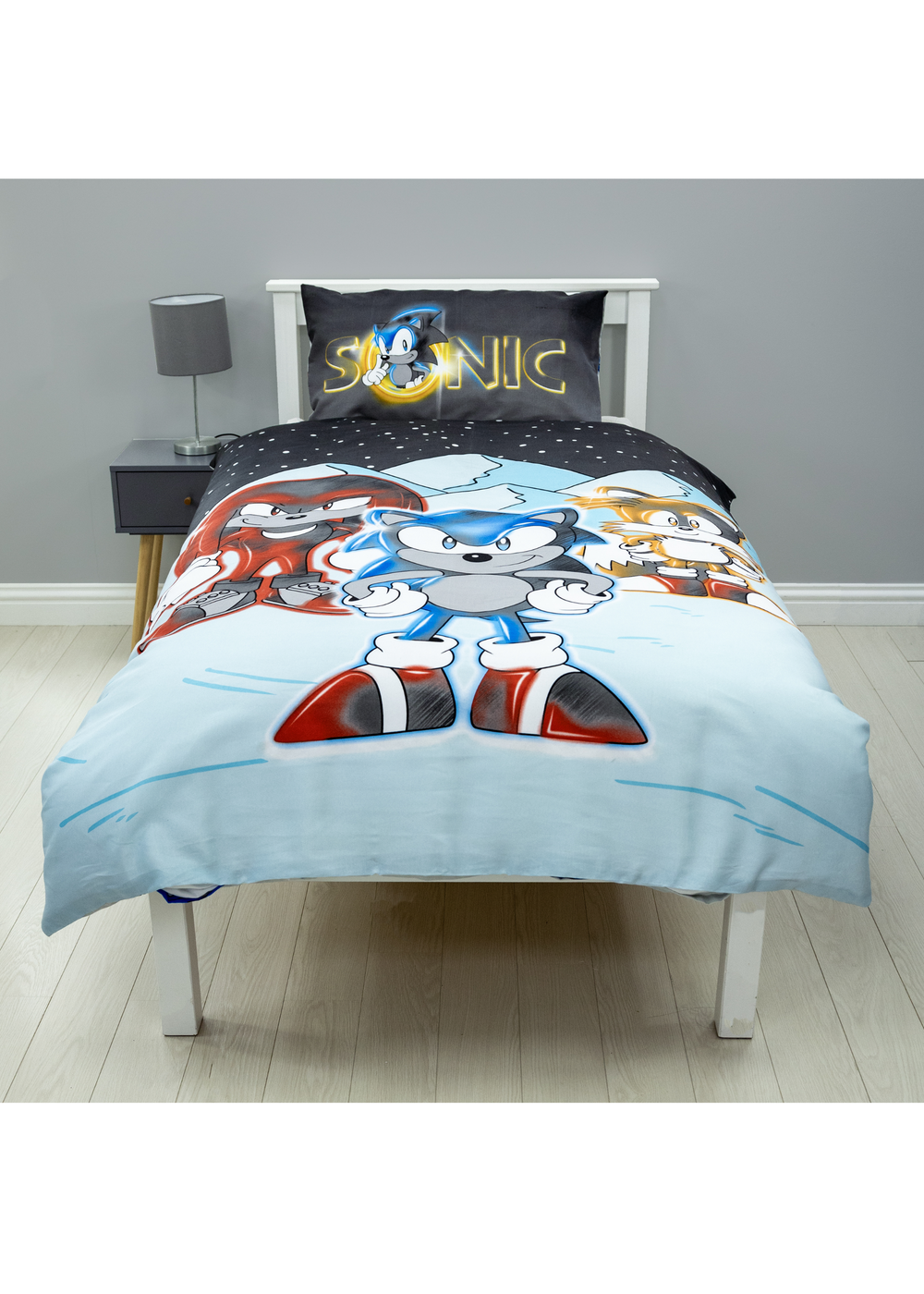 Sonic Snow Single Panel "Glow In The Dark" Duvet Cover - Single Image 1