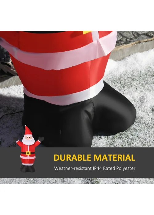 HOMCOM 4ft Inflatable Christmas Santa Claus - One Size Image 5