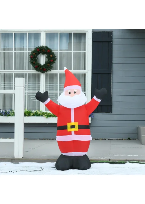HOMCOM 4ft Inflatable Christmas Santa Claus - One Size Image 1