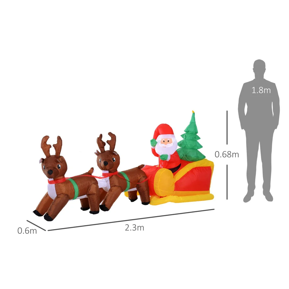 HOMCOM 230cm Christmas Inflatable Xmas Santa Claus - One Size Image 3