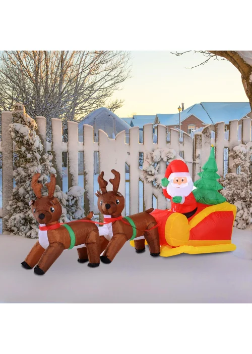 HOMCOM 230cm Christmas Inflatable Xmas Santa Claus - One Size Image 2