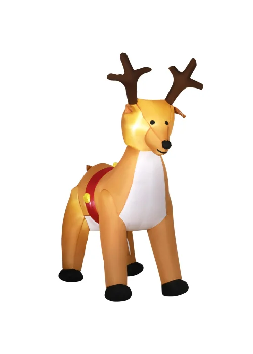 HOMCOM 6ft Christmas Inflatable Reindeer - 6ft Image 1