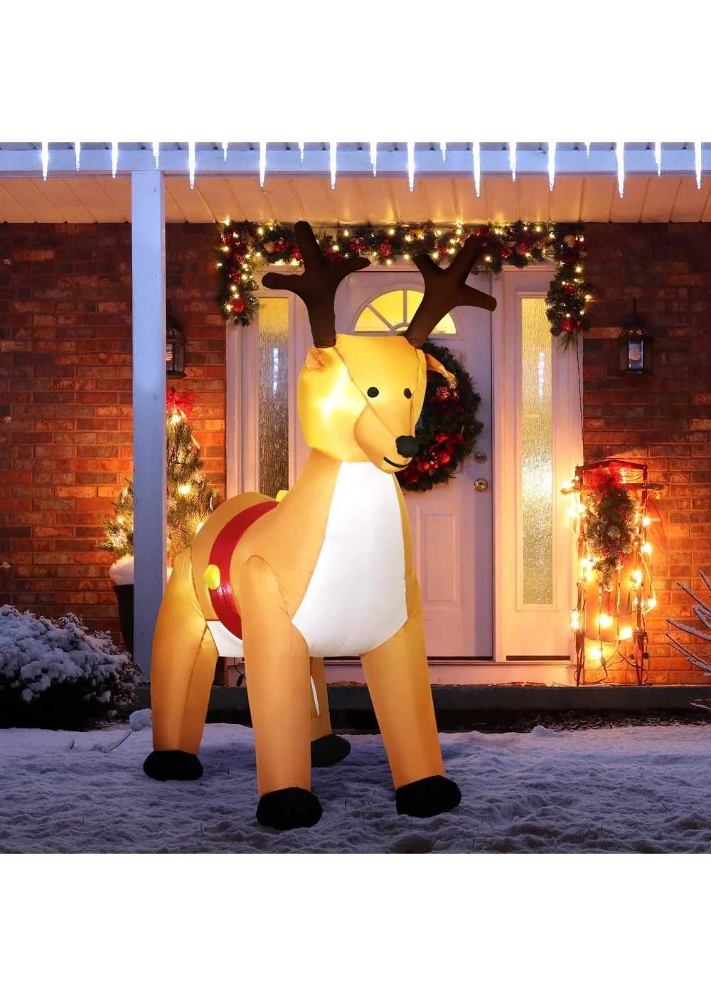 HOMCOM 6ft Christmas Inflatable Reindeer - 6ft Image 2