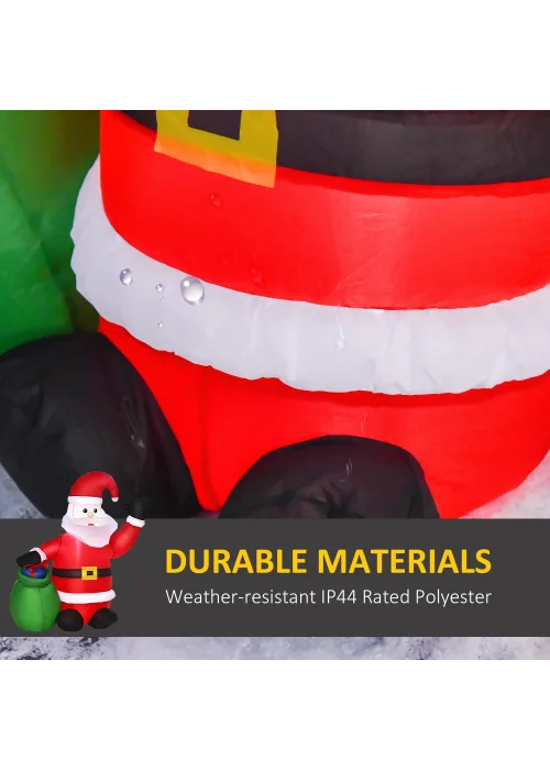 HOMCOM Inflatable Blow up Christmas Santa Claus 4ft LED Yard Holiday Decoration - One Size Image 5