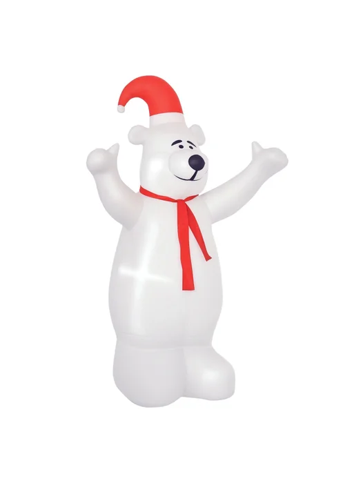 HOMCOM 6ft Tall Outdoor Inflatable Bear Airblown Projection Holiday Christmas Lawn Décor - 6ft Image 2