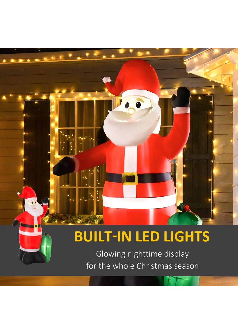 HOMCOM 7.5ft Inflatable Christmas Santa Claus - One Size Image 4
