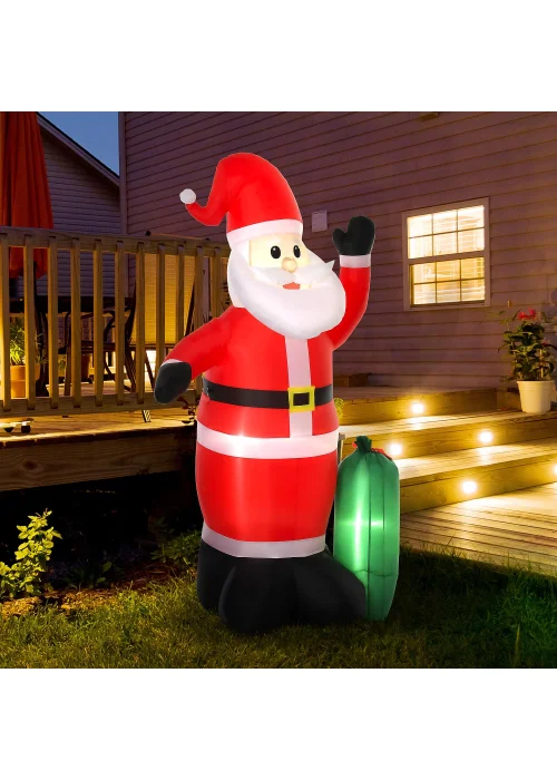 HOMCOM 7.5ft Inflatable Christmas Santa Claus - One Size Image 2