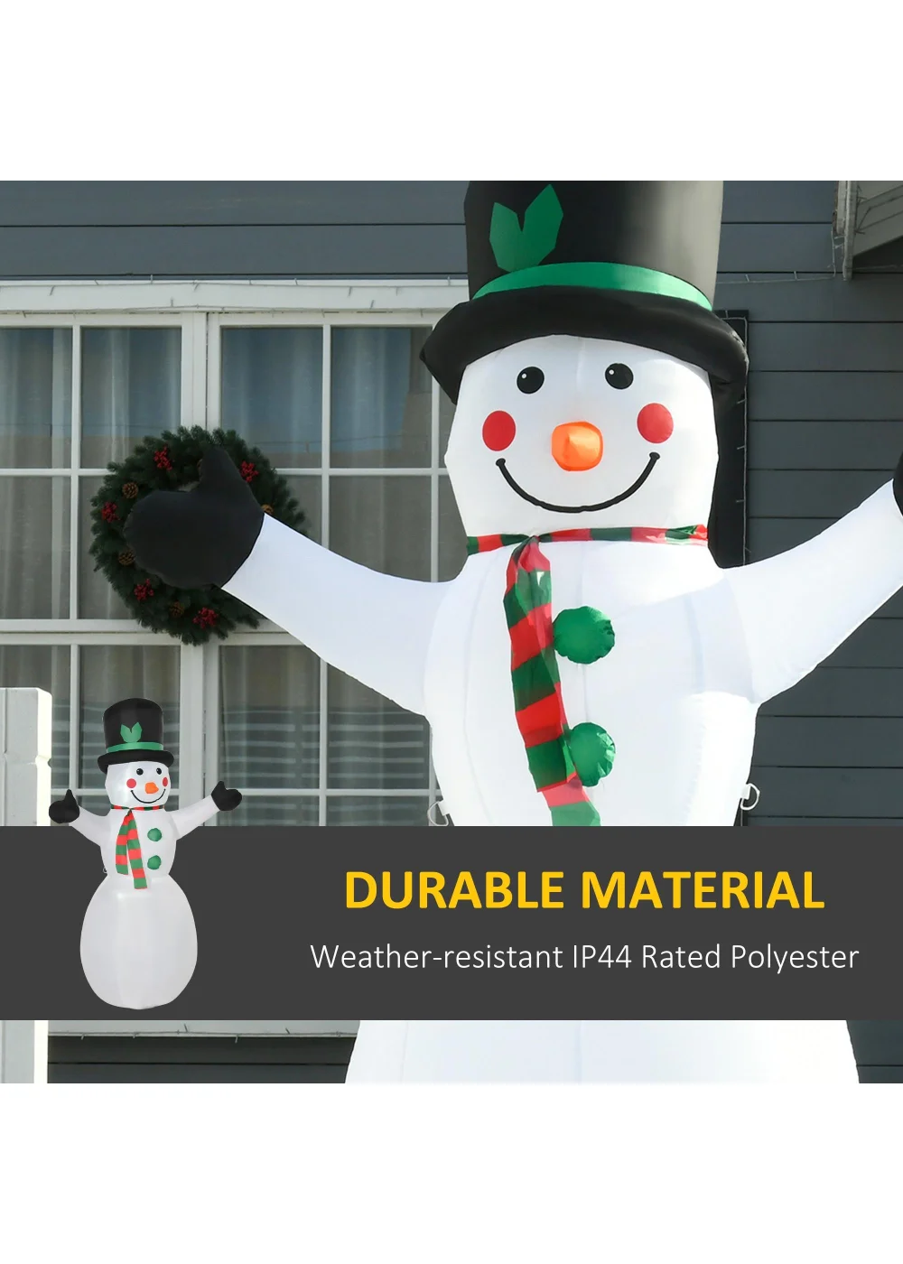 HOMCOM 6.5ft Inflatable Snowman LED Christmas - One Size Image 5