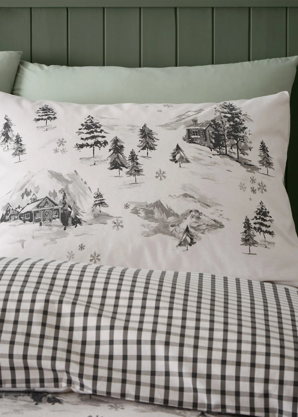 Catherine Lansfield Brushed Cotton Alpine Village Duvet Cover Set - Single Image 3