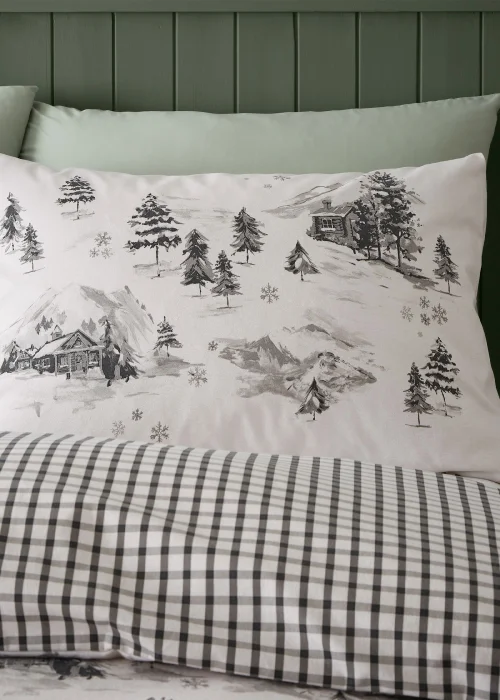 Catherine Lansfield Brushed Cotton Alpine Village Duvet Cover Set - Single Image 3