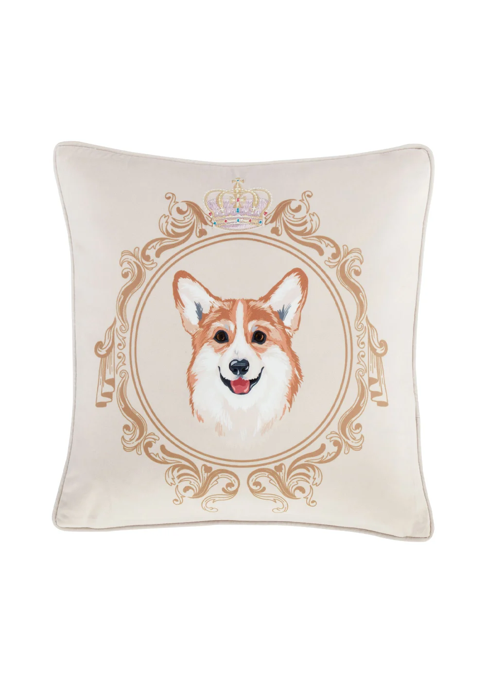 Bridgerton By Catherine Lansfield Mr Newton Corgi Soft Touch Cushion (45x45cm) - One Size Image 1