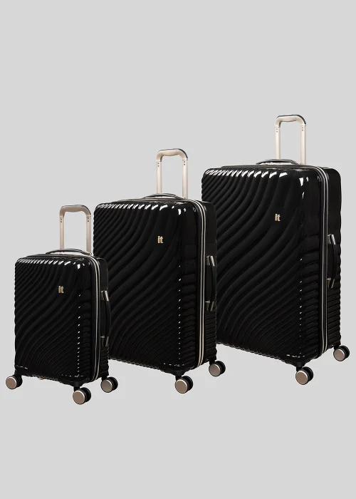 IT Luggage Black Wave Suitcase - Cabin Image 1