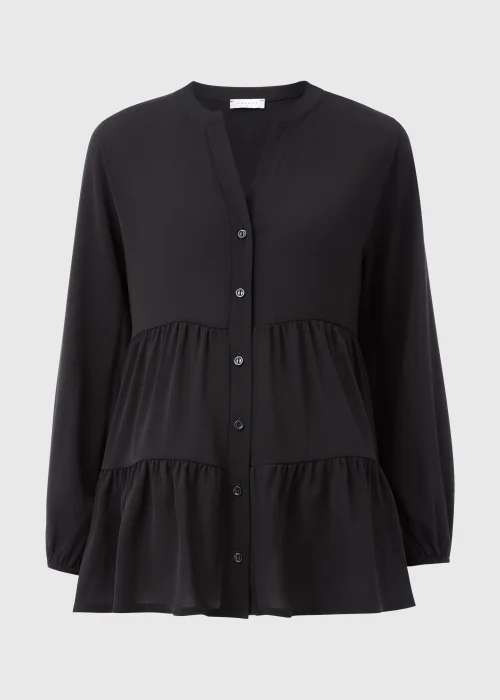 Black Button Up Tiered Shirt - 8 Image 5