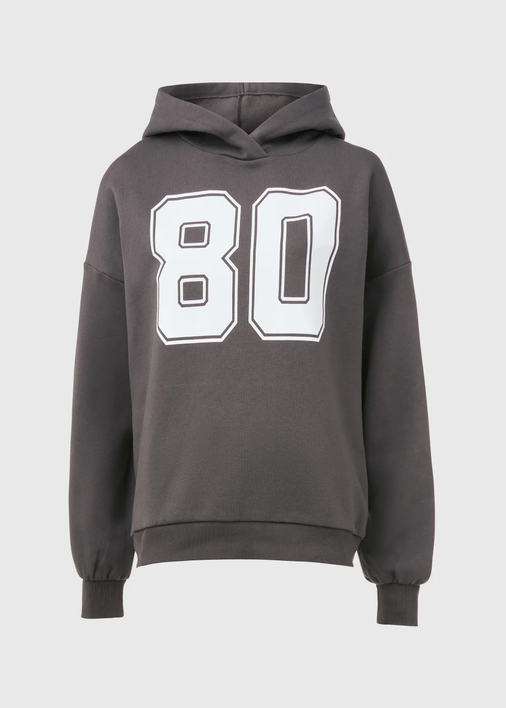 Charcoal Number Print Oversized Hoodie - Small Image 5