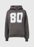 Charcoal Number Print Oversized Hoodie - Small Image 5