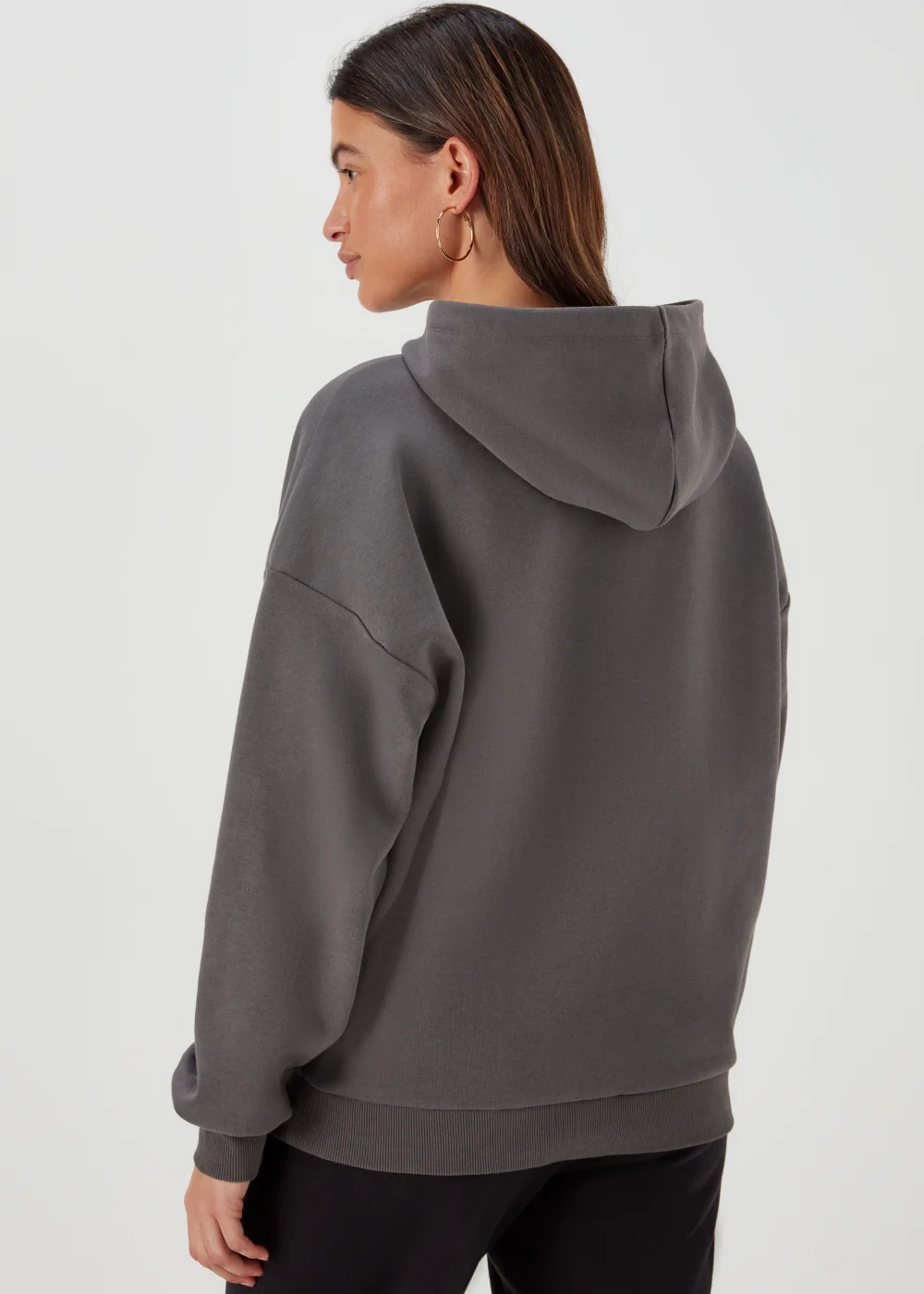 Charcoal Number Print Oversized Hoodie - Small Image 2