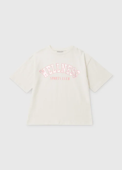 Girls Cream Wellness Print T-Shirt (4-15yrs) - Age 4 Years Image 1