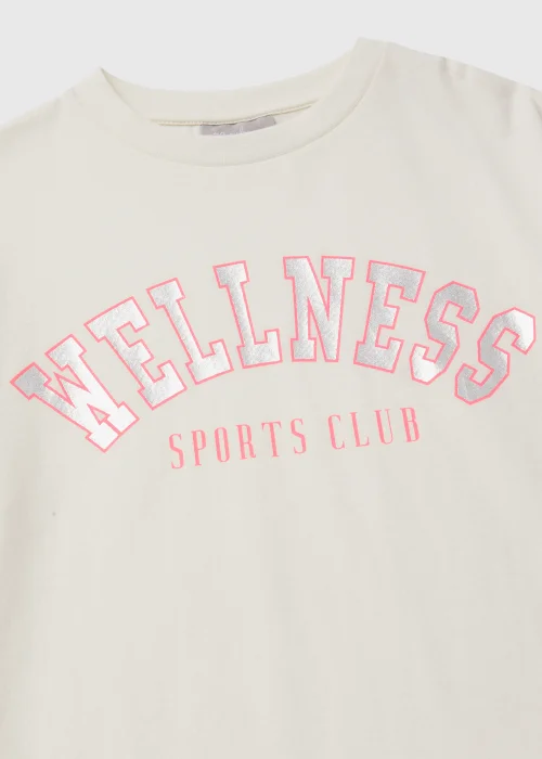 Girls Cream Wellness Print T-Shirt (4-15yrs) - Age 4 Years Image 2