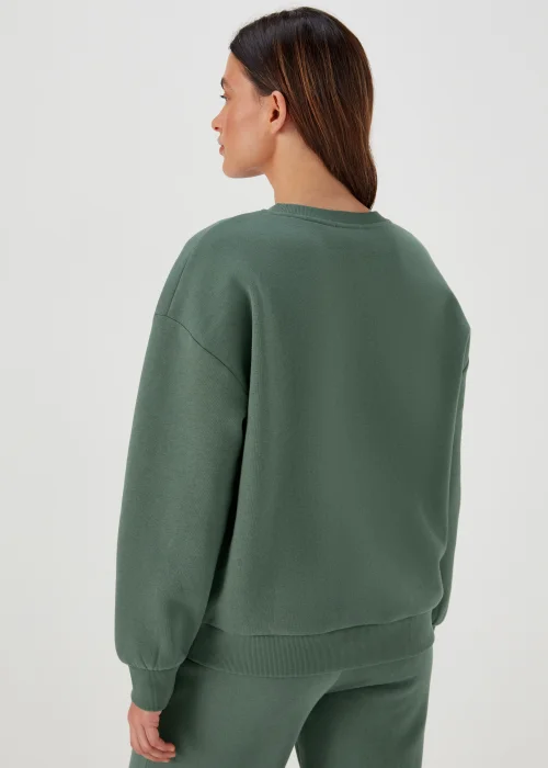Khaki Number Embroidered Co Ord Sweatshirt - S Image 2