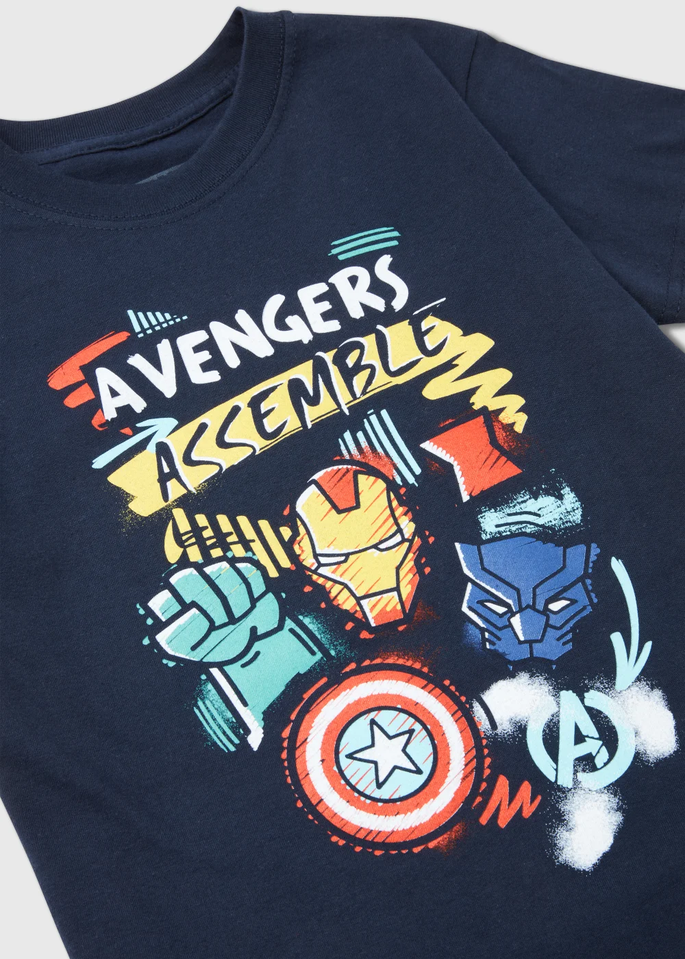 Kids Navy Marvel Avengers Assemble T-Shirt (5-13yrs) - Age 5 - 6 Years Image 2