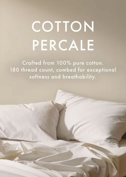 White Cotton Deep Fitted Bed Sheet (180 Thread Count) - Single Image 2